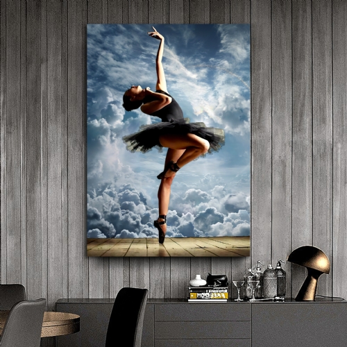 Ballerina Over Clouds KANVAS TABLO