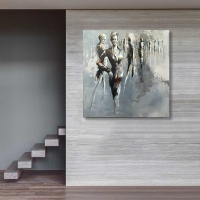 KALABALIK - YA�LIBOYA EFEKTL� KANVAS TABLO