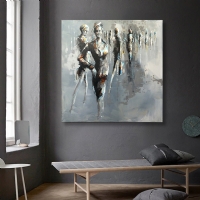 KALABALIK - YA�LIBOYA EFEKTL� KANVAS TABLO