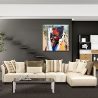 AFRICAN ABSTRACT - YA�LIBOYA EFEKTL� KANVAS TABLO