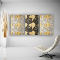 PORTAKAL SET - GOLD S�ML� KANVAS TABLO SET�