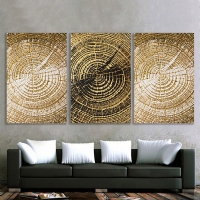 WOOD DETAIL SET - GOLD S�ML� KANVAS TABLO SET�