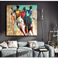 AFRICAN WEDDING - YA�LIBOYA EFEKTL� KANVAS TABLO