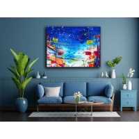 Modern Renkli Boya Kanvas Tablo, Dekoratif Duvar Dekoru