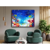 Modern Renkli Boya Kanvas Tablo, Dekoratif Duvar Dekoru