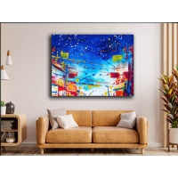 Modern Renkli Boya Kanvas Tablo, Dekoratif Duvar Dekoru