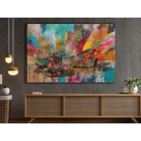 Renkli Soyut Kanvas Tablo, Modern Salon Duvar Dekoru