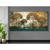 Soyut A�a�lar Kanvas Tablo, Modern Salon Duvar Dekoru