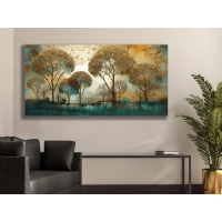 Soyut A�a�lar Kanvas Tablo, Modern Salon Duvar Dekoru