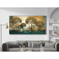 Soyut A�a�lar Kanvas Tablo, Modern Salon Duvar Dekoru