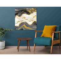 Gold Siyah Hayvan Soyut Kanvas Tablo, Dekoratif Salon Duvar Dekoru