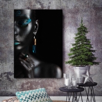 MAV� K�PEL� KADIN - S�ML� KANVAS TABLO