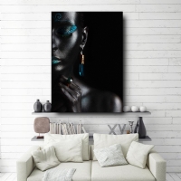 MAV� K�PEL� KADIN - S�ML� KANVAS TABLO