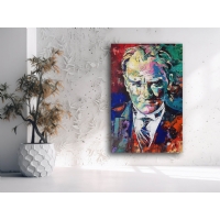 Renkli Atatrk Portresi Kanvas Tablo, Ev Ofis Duvar Dekoru