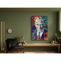 Renkli Atatrk Portresi Kanvas Tablo, Ev Ofis Duvar Dekoru