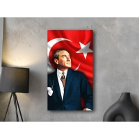 Atat�rk T�rk Bayra�� Kanvas Tablo, Dekoratif Ev Ofis Duvar Dekoru