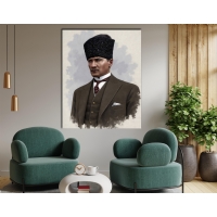 Atat�rk G�rseli Kanvas Tablo