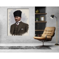 Atat�rk G�rseli Kanvas Tablo