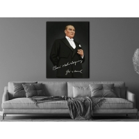 Atat�rk G�rseli Kanvas Tablo