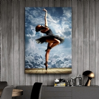 Ballerina Over Clouds KANVAS TABLO