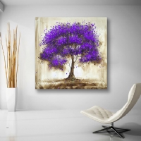 YALNIZLIK A�ACI MOR - YA�LIBOYA EFEKTL� ve S�ML� KANVAS TABLO