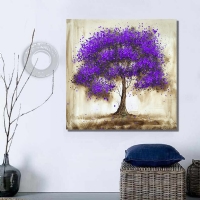 YALNIZLIK A�ACI MOR - YA�LIBOYA EFEKTL� ve S�ML� KANVAS TABLO