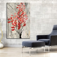 DAL KIRMIZI - YA�LIBOYA EFEKTLI KANVAS TABLO