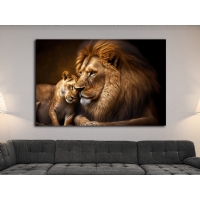 ASLAN VE KAPLAN KANVAS TABLO