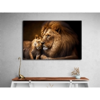 ASLAN VE KAPLAN KANVAS TABLO