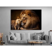 ASLAN VE KAPLAN KANVAS TABLO