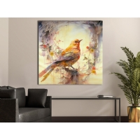 Sanatsal Ku� Kanvas Tablo: Renklerin Dans�