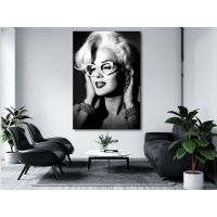 �konik  Marilyn Monroe Stil �konu Siyah Beyaz Kanvas Tablo