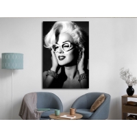 �konik  Marilyn Monroe Stil �konu Siyah Beyaz Kanvas Tablo