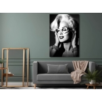 �konik  Marilyn Monroe Stil �konu Siyah Beyaz Kanvas Tablo