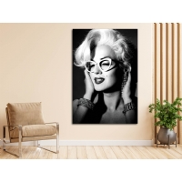 �konik  Marilyn Monroe Stil �konu Siyah Beyaz Kanvas Tablo