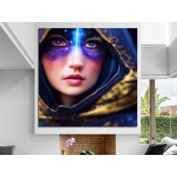 Maskeli K�z Kanvas Tablo, Modern Ev Ofis Duvar Dekoru