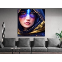 Maskeli K�z Kanvas Tablo, Modern Ev Ofis Duvar Dekoru