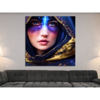 Maskeli K�z Kanvas Tablo, Modern Ev Ofis Duvar Dekoru