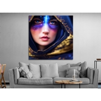 Maskeli K�z Kanvas Tablo, Modern Ev Ofis Duvar Dekoru