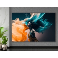 Soyut Gen� K�z Kad�n Kanvas Tablo, Modern Ev Ofis Duvar Dekoru