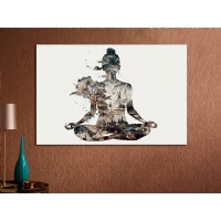 Soyut Meditasyon Yapan Kadn Aa Doa Kanvas Tablo, Modern Ev Ofis Duvar Dekoru