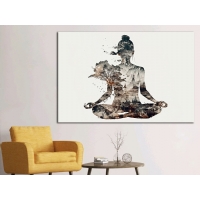 Soyut Meditasyon Yapan Kadn Aa Doa Kanvas Tablo, Modern Ev Ofis Duvar Dekoru