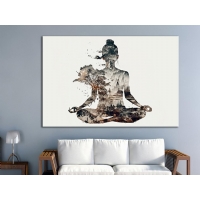 Soyut Meditasyon Yapan Kadn Aa Doa Kanvas Tablo, Modern Ev Ofis Duvar Dekoru
