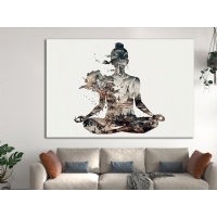 Soyut Meditasyon Yapan Kadn Aa Doa Kanvas Tablo, Modern Ev Ofis Duvar Dekoru