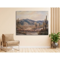 ��l Manzaras� Kakt�slerle S�sl� Do�al Kanvas Sanat Bask� Tablo