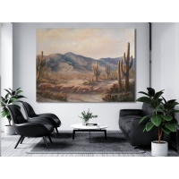 ��l Manzaras� Kakt�slerle S�sl� Do�al Kanvas Sanat Bask� Tablo