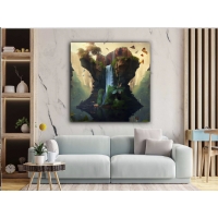 Orman Do�a Kanvas Manzara Tablosu, Dekoratif Ev Ofis Duvar Dekoru