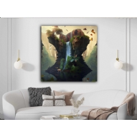 Orman Do�a Kanvas Manzara Tablosu, Dekoratif Ev Ofis Duvar Dekoru