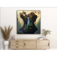 Orman Do�a Kanvas Manzara Tablosu, Dekoratif Ev Ofis Duvar Dekoru