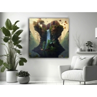 Orman Do�a Kanvas Manzara Tablosu, Dekoratif Ev Ofis Duvar Dekoru